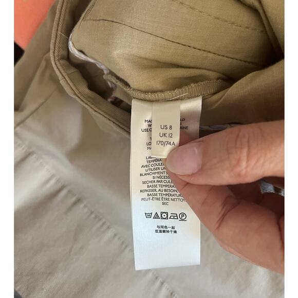 Maeve by Anthropologie Pleated Wide Leg Cropped Ankle Pants in Beige Womens sz 8 - Picture 7 of 7